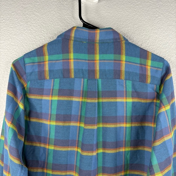 L.L.Bean Kids' BeanFlex All-Season Flannel Shirt - Marine Blue - Picture 9 of 12